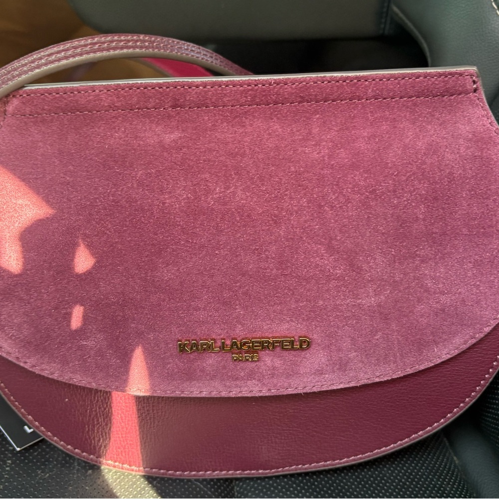 Karl Lagerfield  suede bag two tone